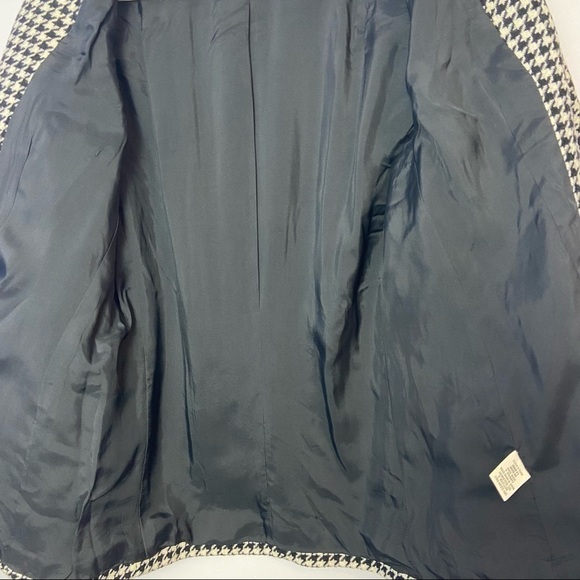 Anne Klein A-Line Wool Houndstooth Blazer Double Breasted Jacket Lined V… - Picture 2 of 11